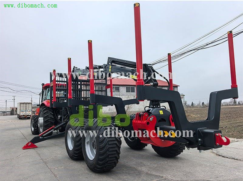 16ton Log Trailer With 8.5m Timber Crane With For Professional Forestry Use suppliers