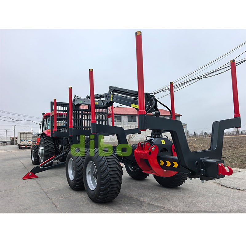 16ton Log Trailer With 8.5m Timber Crane With For Professional Forestry Use