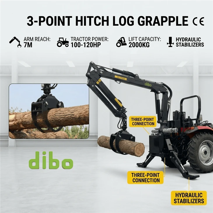 3 Point Hitch 7m Timber Crane