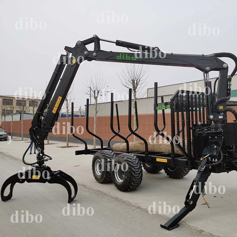 log crane log trailer with grapple for tractor