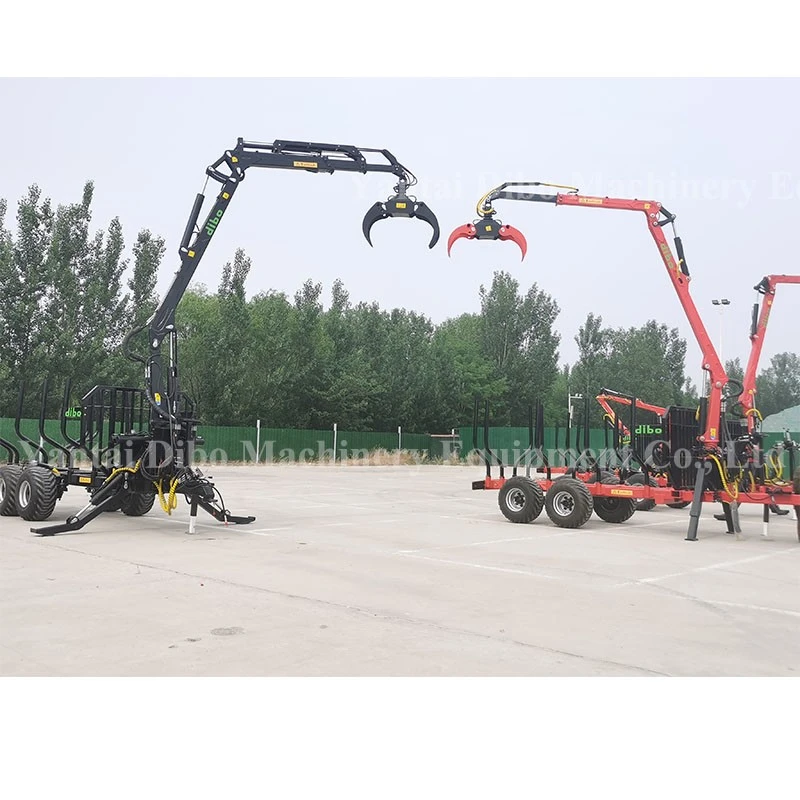 Log crane timber crane log trailer with grapple 6