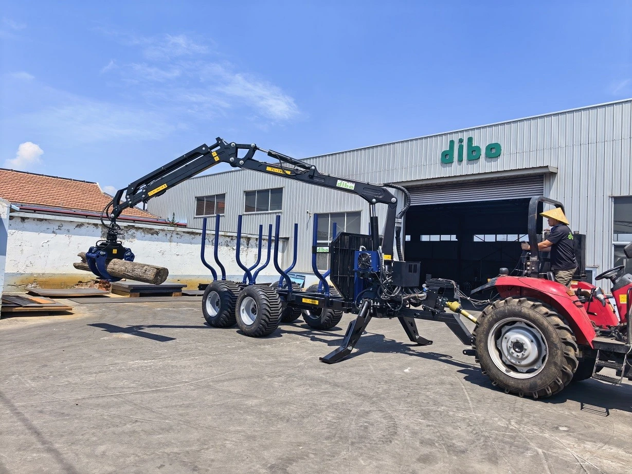 log trailer with crane log trailer with crane