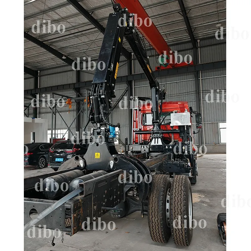 pickup truck log trailer timber crane