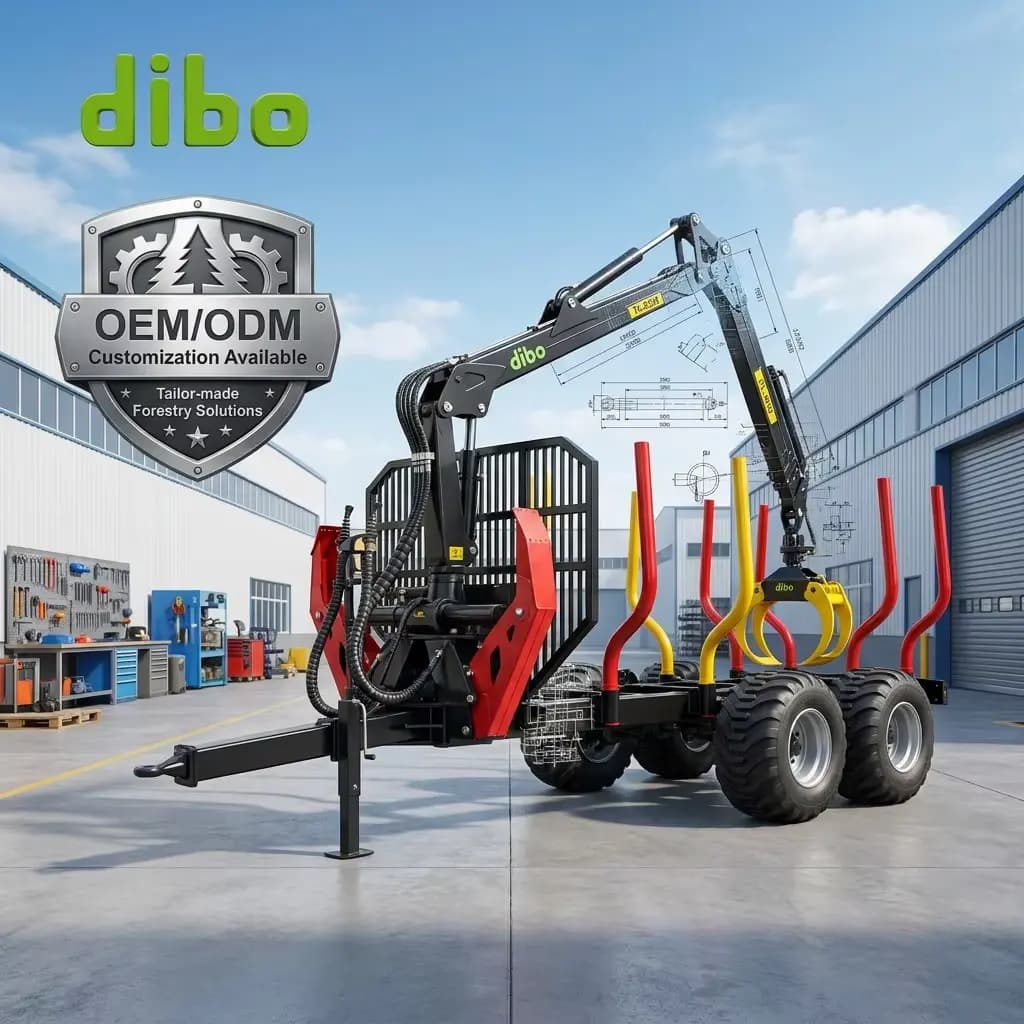 Heavy Duty Forestry Trailer With Crane